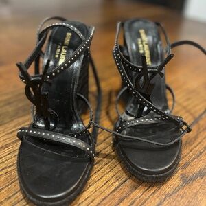 YSL Wedge Heels -Size 6- Black